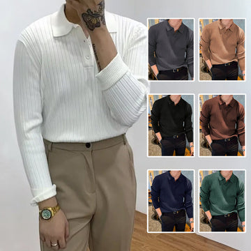 Men’s Slim Knit Polo Shirt – Modern Elegance with All-Day Comfort
