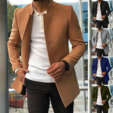 Men’s Slim Fit Single-Breasted Coat – Sharp & Sophisticated