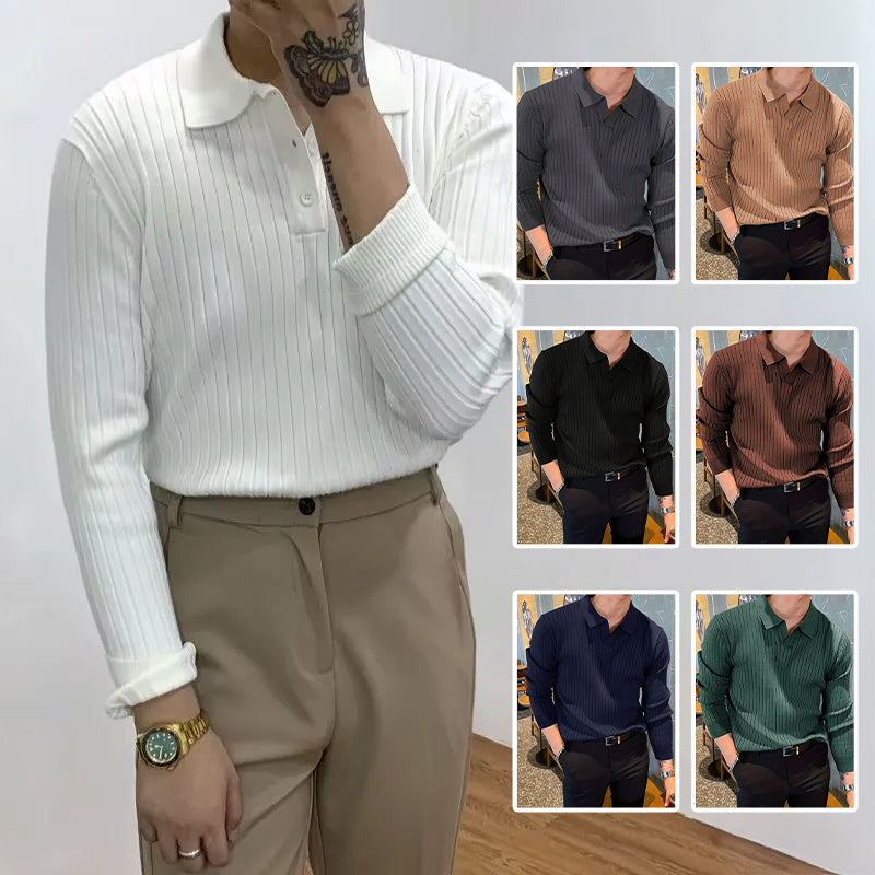 Men’s Slim Knit Polo Shirt – Modern Elegance with All-Day Comfort